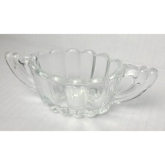 Vintage Heisey Clear Glass Petite Cristolite Ribbed Cream & Sugar Set - Picture 6 of 9